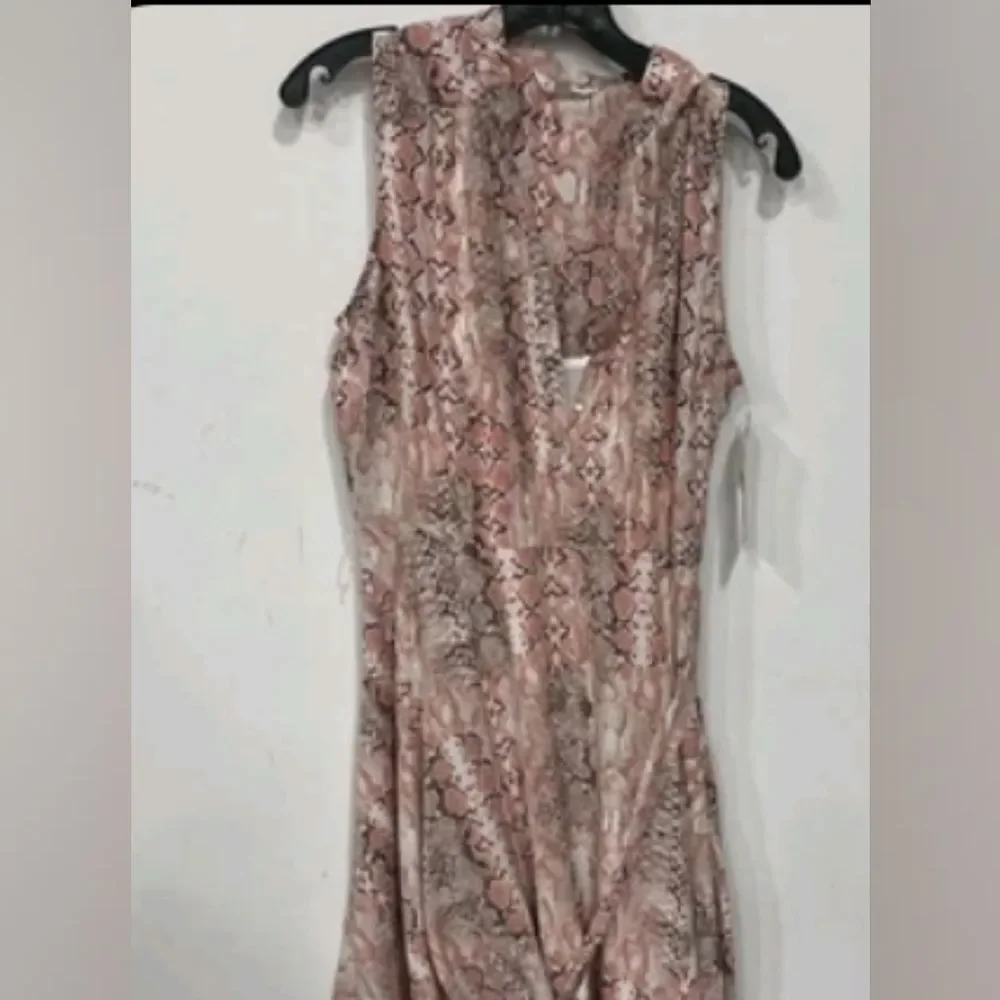 NEW Nanette Lepore DesignerSnakeskin Reptile Print Dress Sleeveless Pink Size 10_3
